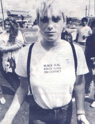 LA Black Flag fan Gloria welcoming Adam Ant 1981 - (DC Collection)